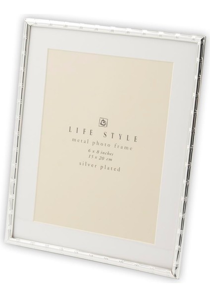 Gümüş Çizgili Çerçeve 15X20CM Life Style Metal Photo Frame Silver Plated 6X8INCHES