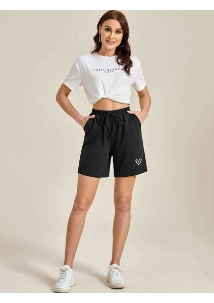 Kalp Baskılı Kısa Kadın Şort Daxis Sportwear Company modelleri