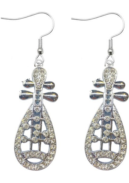 Taşlı Ud Enstrüman Küpe