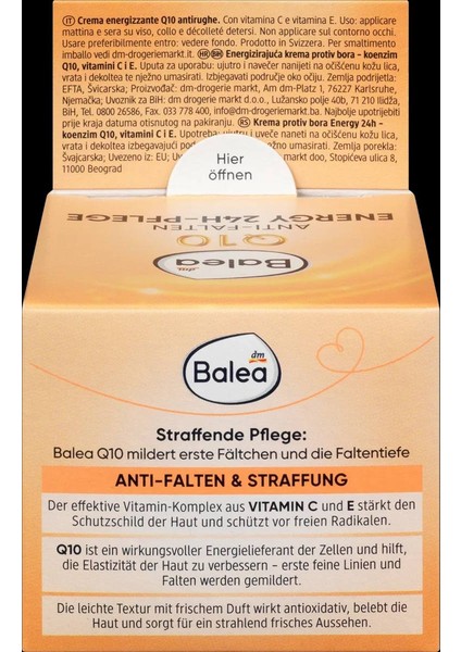 Q10 24 Saat Enerji ve Koruma Kırışık Karşıtı Yüz Kremi, Yorgun Ciltler Için Enerji Omega Kompleksi ve E + C Vitaminli fiyatları