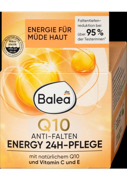 Q10 24 Saat Enerji ve Koruma Kırışık Karşıtı Yüz Kremi, Yorgun Ciltler Için Enerji Omega Kompleksi ve E + C Vitaminli indirimleri