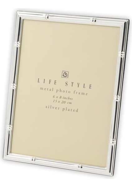 M. Life Style Metal Photo Frame 6X8INCHES Silver Plated Gümüş Çerçeve 15X20CM
