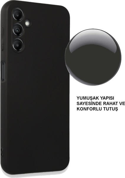 Samsung Galaxy A14 ile Uyumlu Kapak Mat Siyah Yumuşak Silikon Kılıf modelleri