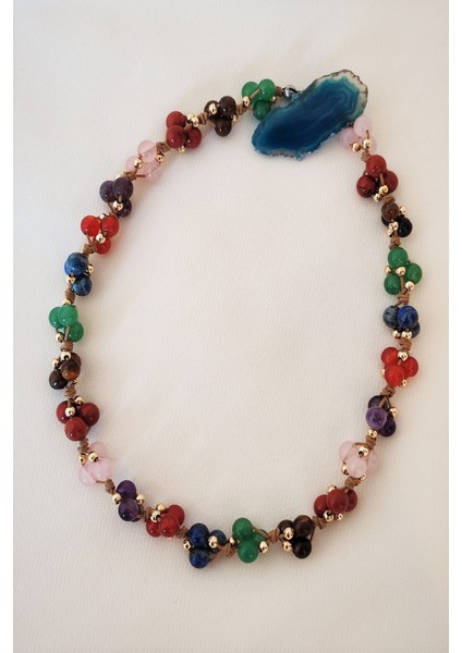 6 mm Çakra Kolye (Kaplangözü, Akik, Pembe Kuvars,ametist, Aventurin,lapis Lazuli,jasper)