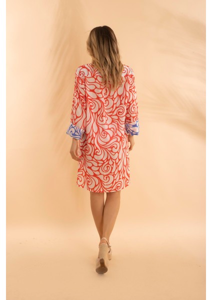 Kısa Gömlek Battal Etnik Kırmızı BNTS-23009-B modelleri