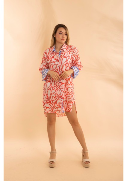 Kısa Gömlek Battal Etnik Kırmızı BNTS-23009-B indirimleri