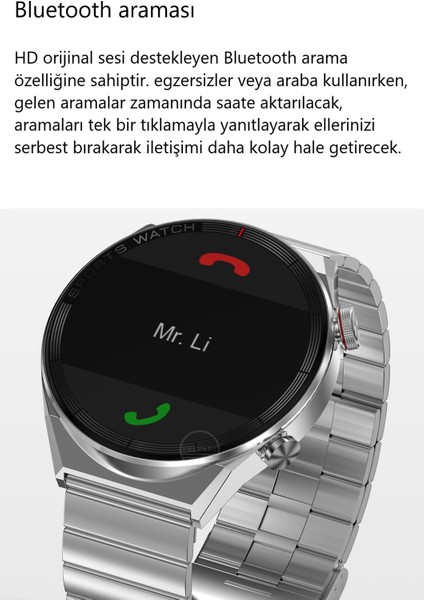 Smrt Wtch IPS Tam Hd Ekran Dt3 Mate Siri Nfc Bluetooth Akıllı Saat Yeni Nesil Çift Kordonlu