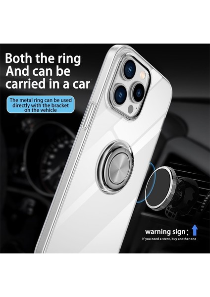 IPHONE14 Için Uygun Şeffaf Cep Telefonu Kabuk Halka Braketi Düşme Önleyici Yumuşak Kabuk Koruyucu Kapak (Yurt Dışından)