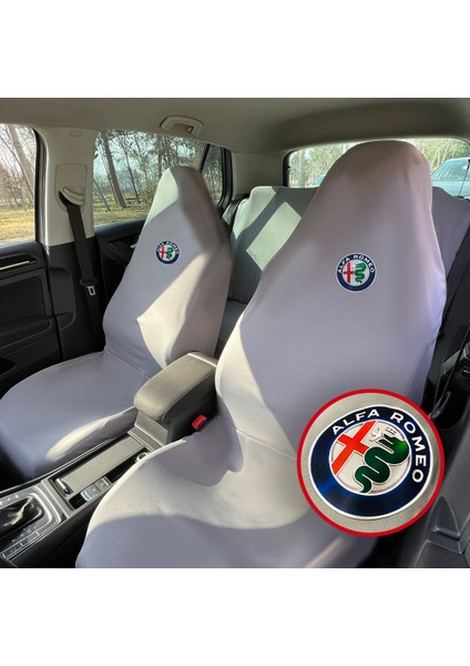 Alfa Romeo 159 Oto Koltuk Servis Kılıfı Gri Likralı Esnek Tüm Araç Modellerine Uygun Universal