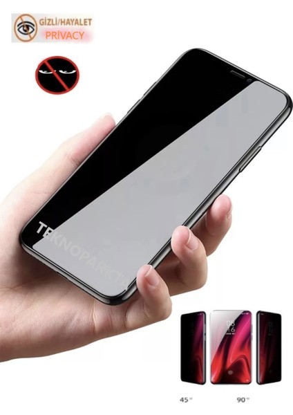 Xiaomi Redmi Note 12 Pro Max Hayalet Ekran Koruyucu Privacy Tam Kaplayan Kırılmaz Cam