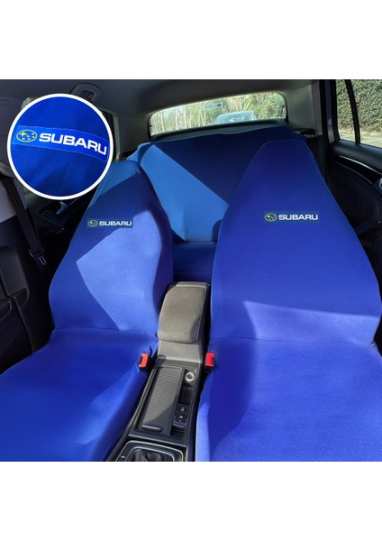 Subaru Legacy Oto Koltuk Servis Kılıfı Mavi Likralı Esnek Tüm Araç Modellerine Uygun Universal
