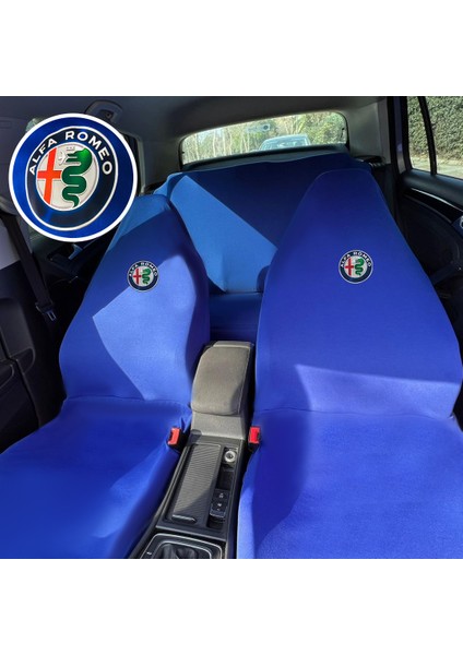 Alfa Romeo 166 Oto Koltuk Servis Kılıfı Mavi Likralı Esnek Tüm Araç Modellerine Uygun Universal