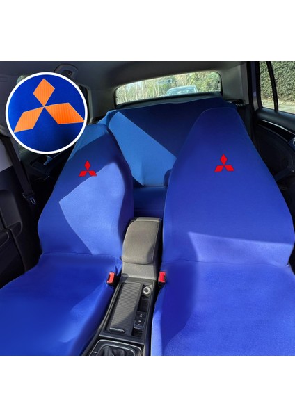 Mitsubishi Eclipse Cross Oto Koltuk Servis Kılıfı Mavi Likralı Esnek Tüm Araç Modellerine Uygun