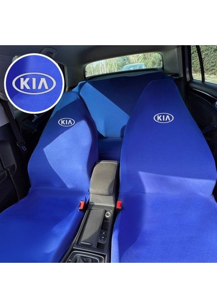 Kia Forte Oto Koltuk Servis Kılıfı Mavi Likralı Esnek Tüm Araç Modellerine Uygun Universal