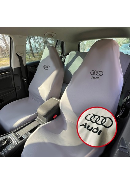 Audı Q3 Oto Koltuk Servis Kılıfı Gri Likralı Esnek Tüm Araç Modellerine Uygun Universal