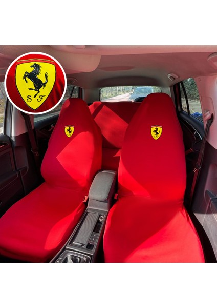 Ferrari Enzo Oto Koltuk Servis Kılıfı Kırmızı Likralı Esnek Tüm Araç Modellerine Uygun Universal