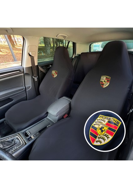 Porsche Carrera Gt Oto Koltuk Servis Kılıfı Siyah Likralı Esnek Tüm Araç Modellerine Uygun Universal