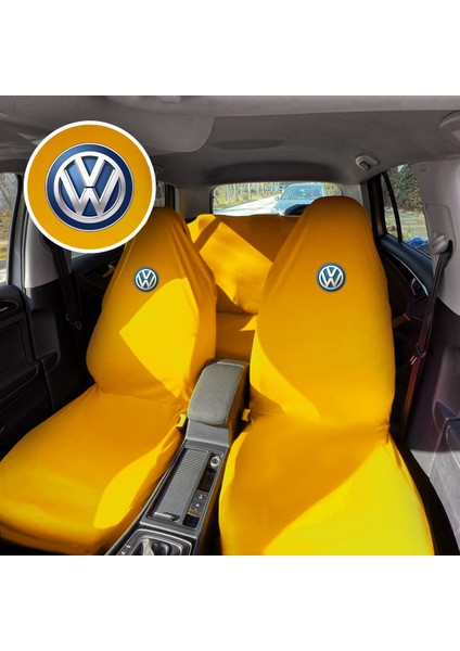 Volkswagen Polo Oto Koltuk Servis Kılıfı Sarı Likralı Esnek Tüm Araç Modellerine Uygun Universal