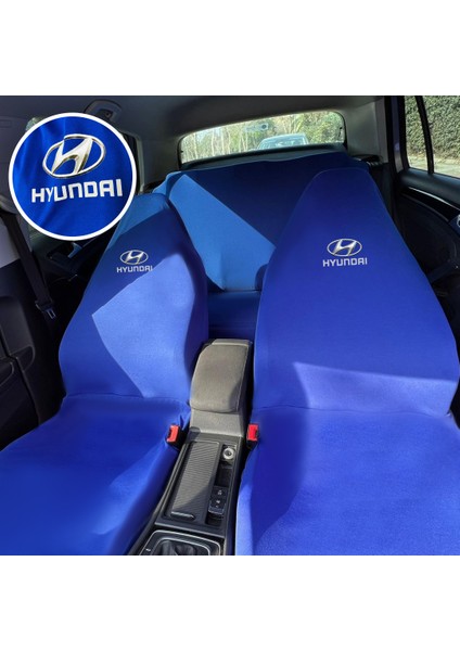 Hyundai Accent 4 Oto Koltuk Servis Kılıfı Mavi Likralı Esnek Tüm Araç Modellerine Uygun Universal