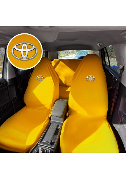 Oto Koltuk Servis Kılıfı Sarı Likralı Esnek Tüm Araç Modellerine Uygun Universal
