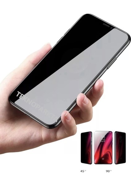 Realme C25S Hayalet Ekran Koruyucu Privacy Gizlilik Filitreli Tam Kaplayan Kırılmaz Cam