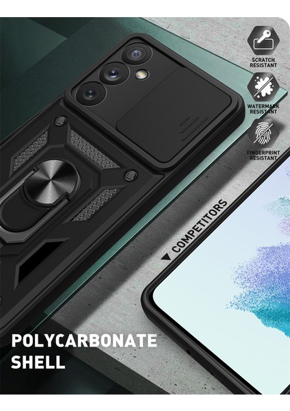 Samsung Galaxy A54 Kılıf Lens Sürgülü Yüzüklü Tank Silikon Pars indirimleri