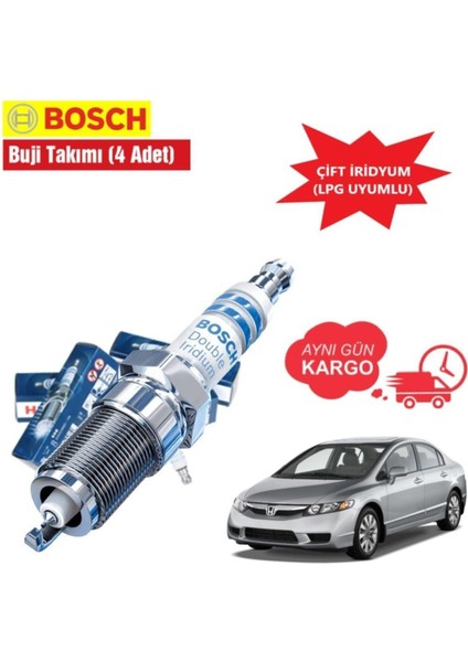 Honda Civic Fd6 1.6 Bosch Çift Iridyum Buji Takımı 2006--2012 Uyumlu 4 Adet