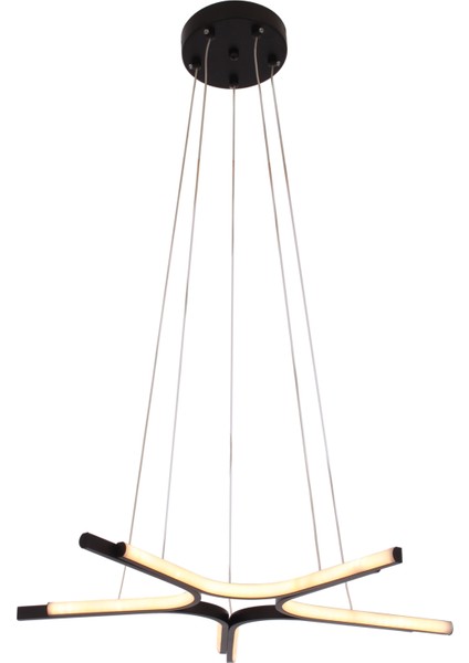 Simon Mat Siyah Boyalı 50 Watt LED 300K Salon Oturma Odası Genç Odası Ledli Avize