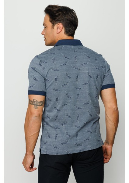 Erkek Polo Yaka Tüy Desenli T-Shirt Füme fırsatları