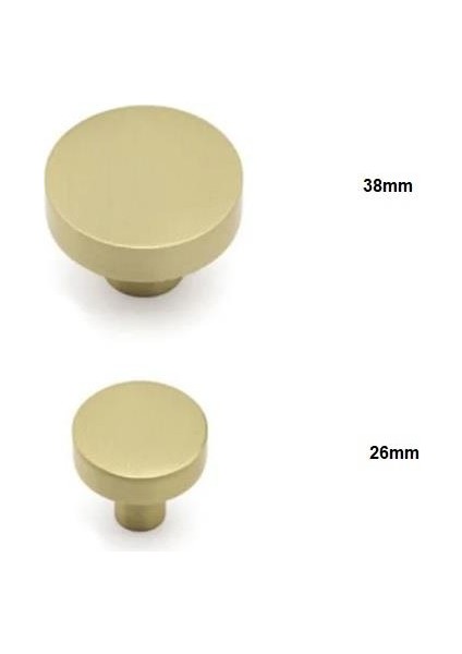 System 38 mm Bb Mat Altın Düğme Kulp SY1910 0038 Bb