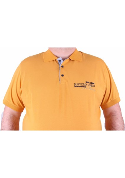 Mocgrande Erkek Büyük Beden Polo Tişört Maritime Crew 23401 Hardal fırsatları