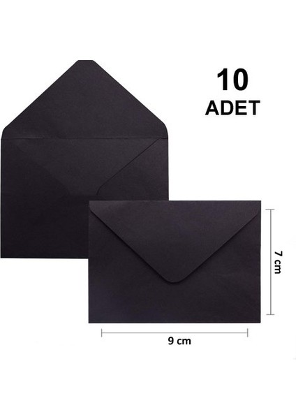 10 Adet, Mini Zarf, 7x9 Cm, Kraft Renk Zarf, Kartvizit Not Zarfı