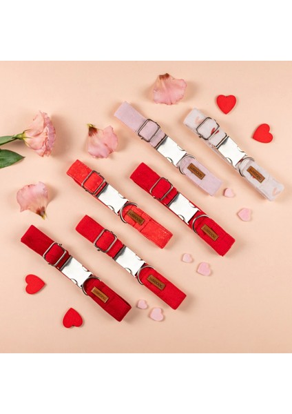 Kırmızı Köpek Tasması (S-M-L Beden) Fitilli Kadife fiyatları