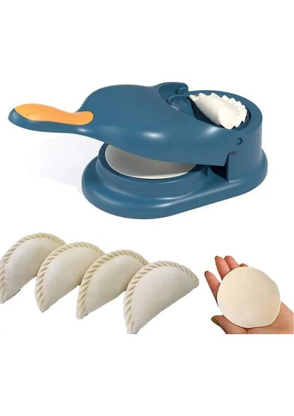 Pratik Hamur Açıcı Kapatıcı 2 Si 1 Arada Mantı Börek Poğaca Hamur Açma Kapatma Aparatı Lacivert Renk