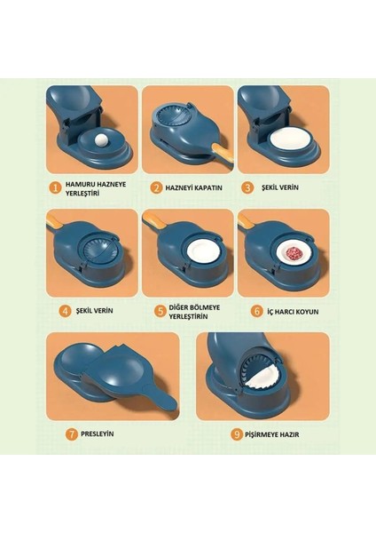 Pratik Hamur Açıcı Kapatıcı 2 Si 1 Arada Mantı Börek Poğaca Hamur Açma Kapatma Aparatı Lacivert Renk fırsatları