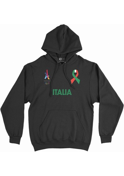 Paris 2024 Yaz Olimpiyatları Italya Kapşonlu Sweatshirt Hoodie