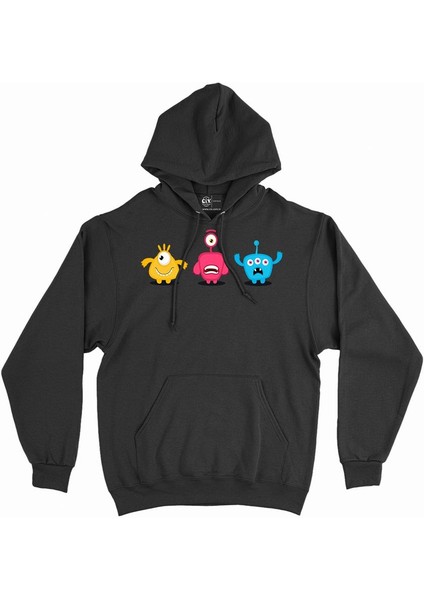 Uzaylı Anime Tasarımlı Kapşonlu Sweatshirt Hoodie