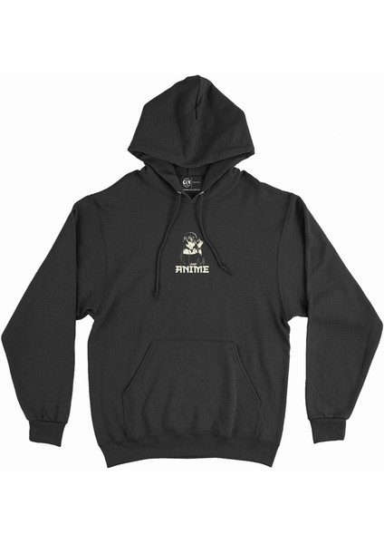 Anime Music Girl Minimal Kapşonlu Sweatshirt Hoodie