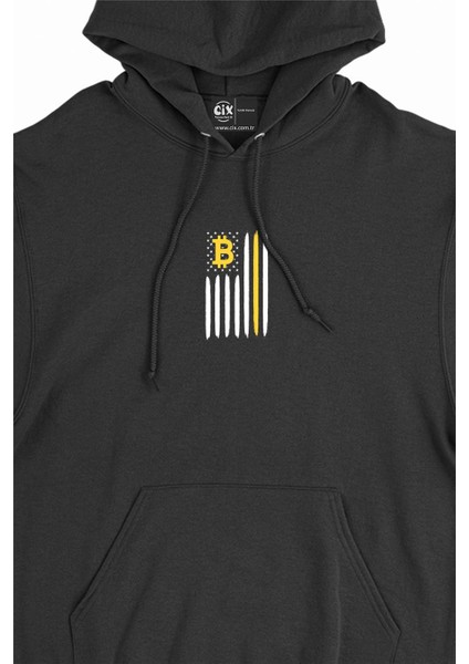 Bitcoin Tarz Minimal Kapşonlu Sweatshirt Hoodie