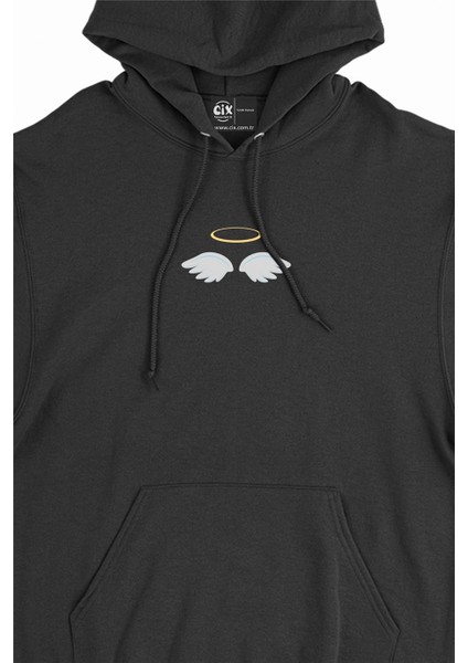 Melek Kanatlı Halka Minimal Kapşonlu Sweatshirt Hoodie fiyatları