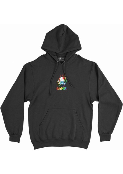 Gaymer Kedi Oyuncu Gamer Minimal Kapşonlu Sweatshirt Hoodie