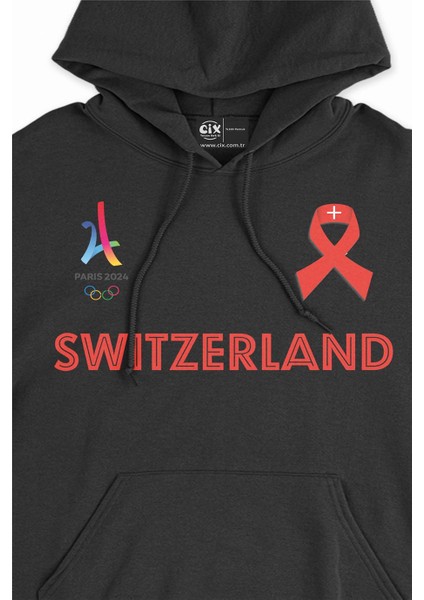 Paris 2024 Yaz Olimpiyatları Isviçre Kapşonlu Sweatshirt Hoodie fiyatları