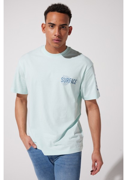 Riders By Lee Loose Fit %100 Pamuk Bisiklet Yaka Mint Yeşili Tişört
