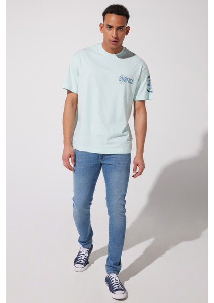 Riders By Lee Loose Fit %100 Pamuk Bisiklet Yaka Mint Yeşili Tişört fırsatları