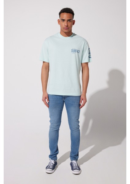 Riders By Lee Loose Fit %100 Pamuk Bisiklet Yaka Mint Yeşili Tişört indirimleri