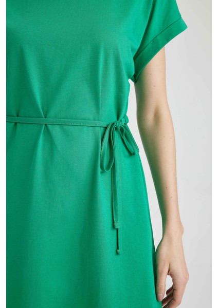 A Kesim Bisiklet Yaka Mini Kısa Kollu %100 Pamuk Elbise T8057AZ23SM indirimleri