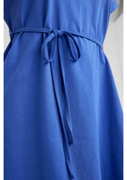 A Kesim Bisiklet Yaka Mini Kısa Kollu %100 Pamuk Elbise T8057AZ23SM indirimleri