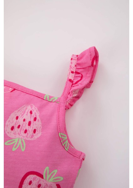 Kız Bebek Desenli Askılı Elbise A0209A523SM