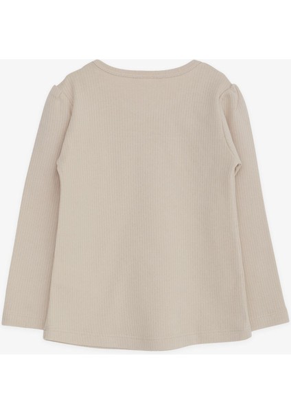 Kız Çocuk Uzun Kollu Tişört Güpürlü 1-4 Yaş, Bej fırsatları