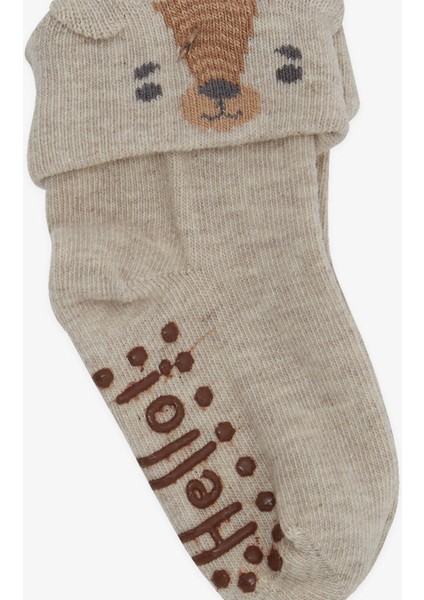 Erkek Bebek Soket Çorap 3D li Abs li 6 Ay-2 Yaş, Bej fiyatları